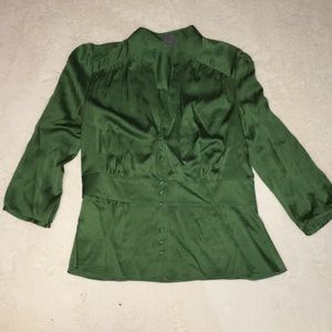 EUC Green Ann Taylor Blouse - Size 8